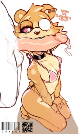 anthro arched_back balls barcode bedroom_eyes bikini bodily_fluids breasts brown_nose butt clothing collar dialogue dripping duo ear_piercing ear_ring eyewear faceless_character faceless_male fellatio female female_focus freckled_chest freckled_face freckled_shoulders freckles genital_danger_play genital_fluids genitals glasses half-closed_eyes high-angle_view kneeling kneeling_on_ground kneeling_oral_position kneeling_sex legs_together looking_at_another male male/female narrowed_eyes one_fang oral penile penis penis_in_mouth piercing pink_clothing pink_eyes pink_swimwear precum precum_drip qr_code question_mark ring_piercing seductive sex sideways_oral small_breasts standing swimwear text three-quarter_view tongue tongue_out tuft two-piece_swimsuit wearing_glasses conditional_dnp zoyler bettany_belt_(zoyler) bear mammal 2026 artist_name english_text hi_res signature