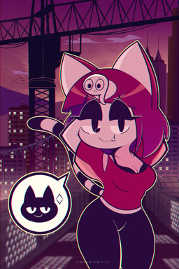 anthro city female hands_behind_head pose smug solo kshartist animal_crossing nintendo ankha_(animal_crossing) 2:3 absurd_res hi_res pinup