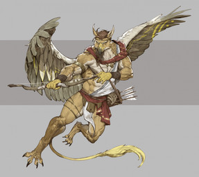 abs accessory action_pose anthro armband armor arrow_(weapon) beak bottomwear bow_(weapon) bracers brown_hair chiton clothing feathers feet fur hair headband holding_bow_(weapon) holding_object holding_ranged_weapon holding_weapon jewelry legband loincloth male muscular muscular_anthro muscular_male necklace nipples pecs pointy_ears pose quiver_(object) ranged_weapon sash scar solo tail tail_tuft talons tan_body tan_fur thick_thighs thighband toes tuft weapon wings yellow_eyes pacelic mythology avian gryphon mythological_avian mythological_creature digital_media_(artwork) hi_res