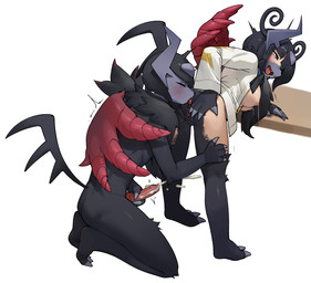 anal anal_orgasm animal_genitalia animal_penis anthro anus areola big_penis biped black_body black_fur blush bodily_fluids bottomless breasts butt canine_genitalia canine_penis claws clothed clothing cum cumshot duo ejaculation erection eyes_closed female female_orgasm fur genital_fluids genitals hair handjob hands-free horn human_to_anthro looking_pleasured male male/female male_rimming male_rimming_female masturbation mid_transformation nipples nude one_wing oral orgasm penile penile_masturbation penis presenting presenting_anus presenting_hindquarters presenting_vulva rimming rimming_female sex simple_background species_transformation standing tail toe_claws tongue tongue_out transformation transformation_through_sex vaginal_fluids vaginal_squirting vulva white_background gudlmok99 nintendo pokemon pokemon_legends_z-a gwynn_(pokemon) canid generation_9_pokemon human mammal mega_absol_z mega_evolution pokemon_(species) 2025 hi_res source_request
