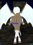 anus bat_wings bent_over butt clothing digitigrade female genitals hair irl_trace membrane_(anatomy) membranous_wings presenting presenting_hindquarters pussy raised_tail rear_view solo tail undressing white_hair white_wings wings fab3716 disney gargoyles delilah_(gargoyles) gargoyle