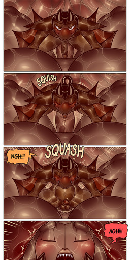 abdominal_bulge anal anthro big_penis dialogue duo femboy first_person_view genitals group gynomorph internal intersex intersex/intersex intersex/male male penis same_size_vore sex_inside_body sex_inside_stomach size_difference size_play text trio vore vowelless vowelless_vocalization james_howard patreon aamon_(james_howard) tina's_mom_(james_howard) tina_(james_howard) bat demon mammal absurd_res comic english_text hi_res url