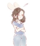 anthro brown_hair clothed clothing eyebrows eyelashes female fingers hair smile solo alasou alissa_(alasou) lagomorph leporid mammal rabbit 2020 digital_media_(artwork) hi_res