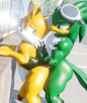 against_surface anthro chest_tuft duo eyewear eyewear_on_head genitals goggles goggles_on_head hot_dogging imminent_sex looking_back male male/male muscular muscular_male outside penis sex tail tattoo tuft artemissaturn sega sonic_riders sonic_the_hedgehog_(series) jet_the_hawk miles_prower accipitrid accipitriform avian bird canid canine fox mammal 3d_(artwork) digital_media_(artwork)