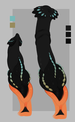 animal_genitalia anus black_anus black_penis blue_spines erection flared_penis genital_slit genitals knot male penile_spines penis solo ravedoq hi_res model_sheet