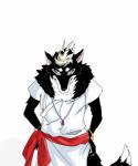 anthro black_body black_fur bracelet clothing fur jewelry kemono looking_at_viewer male necklace pendant solo yellow_eyes gin_(pixiv) gingitsune tetsuro canid canine canis mammal wolf 5:6 hi_res