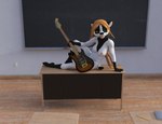 anthro breasts classroom electric_guitar guitar herm intersex musical_instrument nipples nude plucked_string_instrument school solo string_instrument anthro_(artist) badger mammal mustelid musteline