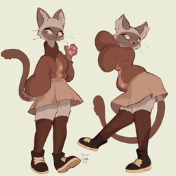4_fingers anthro blush breasts clothed clothing female fingers footwear inner_ear_fluff multiple_poses open_mouth open_smile pawpads pink_pawpads pose shoes smile solo standing tuft whiskers conditional_dnp tohupo cynthia_(tohupo) domestic_cat felid feline felis mammal siamese_cat 2024 absurd_res dated digital_media_(artwork) hi_res signature