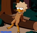 female looking_at_viewer nipples plant shadow smile solo tree young dr._proletariat the_simpsons treehouse_of_horror lisa_simpson avian bird owl absurd_res hi_res