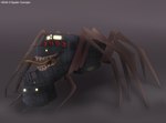 ambiguous_gender anthro black_body black_sclera diesel_locomotive emd_sd40 headlights locomotive machine multi_eye red_eyes simple_background solo spider_legs teeth tongue tongue_out train vehicle photolol.03 living_machine living_train monster concept_art hi_res