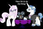 blue_eyes blue_hair bow_(feature) bow_tie clothing cutie_mark dialogue duo eye_contact eyewear female feral fur furniture glasses hair horn looking_at_another looking_back male monocle pink_hair projector purple_eyes simple_background smile table text transparent_background white_body white_fur bronybyexception friendship_is_magic hasbro my_little_pony mythology fancypants_(mlp) fleur_de_lis_(mlp) equid equine mammal mythological_creature mythological_equine unicorn 2014 alpha_channel english_text