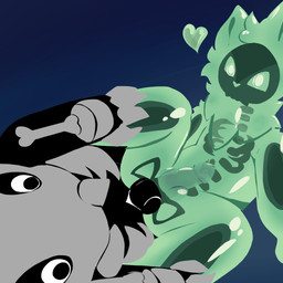 anal anthro black_cum bodily_fluids bone colored_cum cum duo genital_fluids genitals goo_hair heart_reaction knot knotted_penis male male/male penetration penis pseudo_hair sex skeleton skull skull_head slime translucent translucent_body unusual_bodily_fluids unusual_cum unusual_genital_fluids crime_toaster felid feline mammal 1:1 hi_res