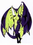 anthro female hunter membrane_(anatomy) membranous_wings nipples simple_background smile solo standing tail white_background wings world tierafoxglove capcom monster_hunter mythology dragon flying_wyvern legiana monster mythological_creature mythological_scalie scalie hi_res traditional_media_(artwork)