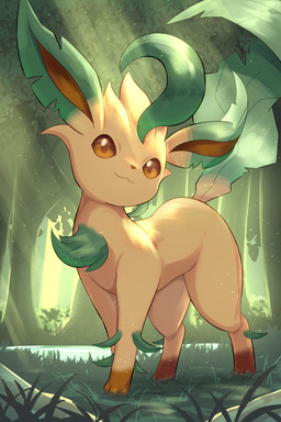 ambiguous_feral ambiguous_gender brown_body brown_eyes brown_fur brown_inner_ear brown_nose day feral forest fur grass green_body green_ears green_fur green_tail head_tilt head_turned leaf light light_beam looking_at_viewer mouth_closed multicolored_body multicolored_ears multicolored_fur outside plant solo standing sunbeam sunlight tail tan_body tan_ears tan_fur tan_tail tree two_tone_ears two_tone_tail water rumine nintendo pokemon eeveelution elemental_creature flora_fauna generation_4_pokemon leafeon mammal pokemon_(species) 2025 2:3 hi_res lighting shaded