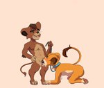 anthro balls blush bodily_fluids collar cum cum_inside duo erection fellatio fur genital_fluids genitals hair leash leash_pull male male/male mouth_play nipples nude open_mouth oral penile penis sex simple_background sucking tail young young_anthro young_male by0 disney the_lion_king kovu_(the_lion_king) simba_(the_lion_king) felid lion mammal pantherine digital_media_(artwork) hi_res