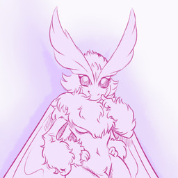 4_arms antennae_(anatomy) anthro big_eyes breasts female fur fur_tuft hands_on_hips insect_wings monster_girl_(genre) multi_arm multi_limb naturally_censored navel neck_tuft non-mammal_breasts nude smile solo tuft wide_hips wings plagueofgripes arthropod insect lepidopteran moth 1:1 2016 hi_res monochrome pink_theme