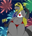 2013 4th_of_july america beauty_mark big_breasts black_nose blonde_hair breasts canada canada_day chubby cleavage clothed clothing female fireworks fur green_eyes grey_fur hair lips long_hair looking_at_viewer milf mother naomi_rasputin navel nightfaux parent raccoon skimpy solo thick_thighs thighs under_boob underwear voluptuous wide_hips
Rating: Questionable
Score: 12
User: slydevious
Date: July 04, 2013