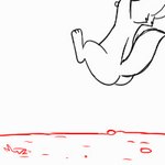 1:1 2d_animation ambiguous_gender animated anthro burning butt butt_on_fire canid canine falling fifybear fire fox hand_on_butt lava low_res mammal open_mouth pain raised_tail short_playtime solo tail thumbnail