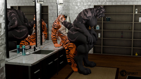 abs age_difference anal anal_penetration anthro anthro_on_anthro anthro_penetrated anthro_penetrating anthro_penetrating_anthro aroused balls bathroom bathroom_sex big_butt big_penis black_body black_fur butt college_student duo erection feet fur genital_piercing genitals horn humanoid_genitalia humanoid_penis hung_bottom larger_anthro larger_male larger_penetrated lights male male/male male_penetrated male_penetrating male_penetrating_male mature_male muscular muscular_anthro muscular_arms muscular_bottom muscular_male muscular_on_muscular muscular_thighs muscular_top nipple_piercing nipples nude older_male older_penetrated orange_body orange_fur paws pecs penetration penile penile_penetration penis penis_in_ass penis_piercing piercing prince_albert_piercing reflection sex size_difference small_top_big_bottom smaller_anthro smaller_male sound_effects striped_body striped_fur stripes teeth tongue tongue_out tusks twunk white_body white_fur white_stripes younger_male spirit(paw) leodamodeler_(modeler) opennsfwsp_(va) cyrus_(repzzmonster) dallas_(leodamodeler) dinosaur felid mammal pantherine prehistoric_species reptile scalie tiger 16:9 3d_(artwork) 3d_animation 4k absurd_res animated blender_(artwork) blender_cycles_(artwork) digital_media_(artwork) hi_res long_playtime sound video widescreen