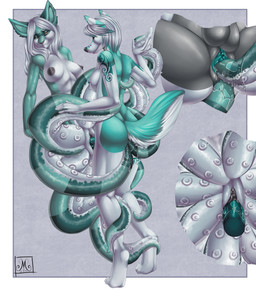 anal anal_penetration anthro areola balls big_breasts blue_body blue_fur blue_hair blue_nipples blue_penis blue_vulva bodily_fluids breasts consentacles duo erection facial_piercing female female_penetrating fur furgonomic_piercing furgonomics genital_fluids genitals hair herm herm/female herm_penetrating intersex intersex/female intersex_penetrating interspecies long_legs mutual_penetration muzzle_piercing nipples nose_piercing nude penetration penis piercing side_boob simple_background split_form spread_legs spreading suction_cup tail tentacles text vaginal vaginal_fluids vaginal_penetration vulva white_hair pilli10 reina. artica_sparkle aquatic canid canine canis cecaelia cephalopod coleoid hybrid mammal merfolk mollusk octopodiform wolf 2016 digital_media_(artwork) english_text hi_res shaded signature