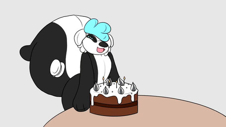 air_inflation birthday birthday_cake black_hair blue_eyes blue_hair body_expansion bursting cake clothing cutlery dessert eating eating_cake eating_food food fork fur grey_background hair hat headgear headwear hyper hyper_inflation inflatable inflation kitchen_utensils looking_at_another machine nozzle nozzle_on_belly nozzle_on_tail party_hat popping shocked simple_background solo tools white_body white_fur white_hair that_alpaca mythology alpaca_(that_alpaca) ferristhetoucan jettrax skonky animate_inanimate avian bird dragon living_inflatable mammal mephitid mythological_creature mythological_scalie protogen scalie skunk toucan 16:9 2023 animated short_playtime sound voice_acted webm widescreen