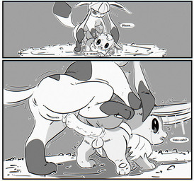 anal anal_penetration animal_genitalia anus balls bodily_fluids dialogue dildo doggystyle dominant dominant_female duo female female_penetrating female_penetrating_male feral feral_on_feral feral_penetrated feral_penetrating forced from_behind_position fur genitals ice ice_dildo larger_female male male/female male_penetrated motion_lines penetration penis questionable_consent rear_view sex sex_toy shaking shivering size_difference smaller_penetrated speech_bubble submissive submissive_male tapering_penis tear_trough tears vulva lea_stellaria nintendo pokemon eevee eeveelution generation_1_pokemon generation_4_pokemon glaceon pokemon_(species)