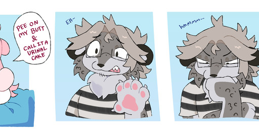 anthro chest_tuft claws dialogue duo eyelashes eyewear glasses hair hesitant long_hair nude_anthro open_mouth pawpads speech_bubble text thinking tuft hamsterscooter starburst_(catgenderzz) yarn_(snowwhisk) domestic_cat felid feline felis mammal pantherine snow_leopard 2025 comic english_text hi_res nonbinary_(lore)