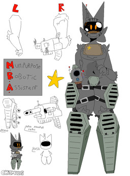 accessory antenna_wire armor cheek_tuft eye_glint facial_tuft footless front_view fur grey_body grey_fur gun_arm machine male ranged_weapon robot_legs screen_eyes solo symbol_on_chest tuft visor_eyes weapon weapon_arm chromulus chromulus(chromulus) domestic_cat felid feline felis mammal robot hi_res