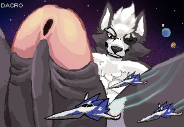 abs anthro biped black_nose brown_eyes chest_tuft close-up closed_smile cosmic_background countershade_fur countershading erection extreme_size_difference eye_patch eyebrows eyewear foreskin fur genital_close-up genital_focus genitals glans grey_body grey_fur grey_penis humanoid_genitalia humanoid_penis looking_down macro macro_anthro macro_male male mouth_closed multicolored_body multicolored_fur nude nude_anthro nude_male penis penis_close-up penis_focus pink_glans pixelated planet size_difference smile solo space space_background spacecraft spread_legs spreading star terra_macro text tuft two_tone_body two_tone_fur urethra vehicle white_body white_countershading white_fur dacro macro_march nintendo star_fox wolf_o'donnell canid canine canis mammal wolf 2026 artist_name digital_media_(artwork) hi_res pixel_(artwork)