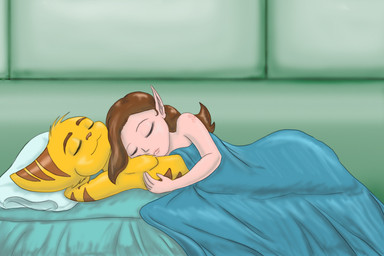 anthro bed brown_hair duo female fur furniture hair humanoid_pointy_ears male male/female nude pillow pink_nose pointy_ears sleeping yellow_body yellow_fur nyarengadget ratchet_and_clank sony_corporation sony_interactive_entertainment ratchet_(ratchet_and_clank) talwyn_apogee humanoid lombax mammal markazian 2015 3:2
