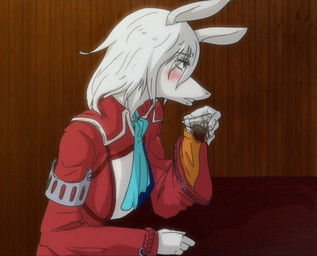 alcohol anthro beverage blush drunk female fur hair solo substance_intoxication white_body white_fur white_hair claire1195 final_fantasy final_fantasy_ix square_enix freya_crescent burmecian mammal rodent