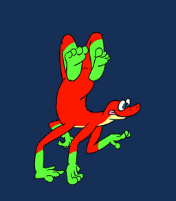 4_arms 4_fingers 4_toes anthro belly bent_legs biped blue_eyes butt casual_nudity featureless_butt feet feet_under_shirt fingers foot_focus gloves_(marking) green_body green_feet green_hands green_scales handstand humanoid_feet humanoid_hands humanoid_heel leg_markings legs_up male markings monobutt multi_arm multi_limb multicolored_body multicolored_scales nude nude_anthro nude_male plantigrade red_body red_scales scales silly silly_face simple_background socks_(marking) soles solo toes tongue tongue_out toony transparent_background upside_down walk_cycle walking walking_on_hands white_sclera wide_eyed yellow_belly yellow_body yellow_scales hexadoodle hex_(hexadoodle) amphibian frog 2014 2d_animation alpha_channel animated colored digital_drawing_(artwork) digital_media_(artwork) flat_colors frame_by_frame loop