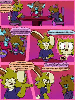 black_spots blue_body blue_fur breasts brown_body brown_fur clothed clothing dark_eyelids dialogue eating eating_food freckles fully_clothed fur hair hair_over_eyes incestuous_fantasy profanity shaking shivering spots text thought_bubble yellow_body yellow_fur chibitay biscuit_(chibitay) chibi_(chibitay) muffin_(chibitay) domestic_cat felid feline felis hybrid lagomorph leporid mammal rabbit translop translynx 3:4 absurd_res comic english_text hi_res father_(lore) father_and_child_(lore) father_and_son_(lore) mother_(lore) mother_and_child_(lore) mother_and_son_(lore) parent_(lore) parent_and_child_(lore) parent_and_son_(lore) son_(lore)