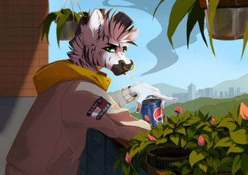anthro ash_tray beverage cigarette clothed clothing digital_media_(artwork) equid equine facial_piercing flower fofl green_eyes jacket looking_at_viewer male mammal mohawk_(disambiguation) nose_piercing nose_ring pepsi piercing plant smoke smoking solo standing stripes tommy_hilfiger topwear zebra zeke_white
Rating: Safe
Score: 2
User: ZekeWhite
Date: May 20, 2019 anthro ash_tray beverage cigarette clothed clothing digital_media_(artwork) equid equine facial_piercing flower fofl green_eyes jacket looking_at_viewer male mammal mohawk_(disambiguation) nose_piercing nose_ring pepsi piercing plant smoke smoking solo standing stripes tommy_hilfiger topwear zebra zeke_white
Rating: Safe
Score: 2
User: ZekeWhite
Date: May 20, 2019