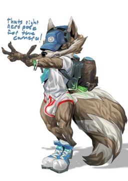 anthro big_tail black_nose blue_clothing blue_footwear blue_hat blue_headwear blue_shoes blue_text bodily_fluids brown_body brown_fur bulge clothing dialogue electronics embarrassed footwear fur gesture hand_gesture hat headgear headphones headwear humiliation jet_pack male markings shoes simple_background solo striped_markings striped_tail stripes sweat tail tail_markings text underwear v_sign white_background concosive guardians_of_the_galaxy marvel rocket_raccoon mammal procyonid raccoon 2026 digital_media_(artwork) english_text