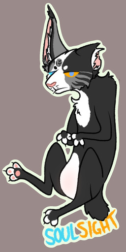 3_fingers 3_toes >:| ambiguous_gender black_body black_fur blue_eyes blue_sclera ear_tuft feet feral fingers fur grey_body grey_fur orange_sclera pawpads solo toes torn_ear tuft white_body white_fur m1lkb4rk warriors_(book_series) fan_character soulsight_(m1lkb4rk) domestic_cat felid feline felis mammal tabby_cat hi_res
