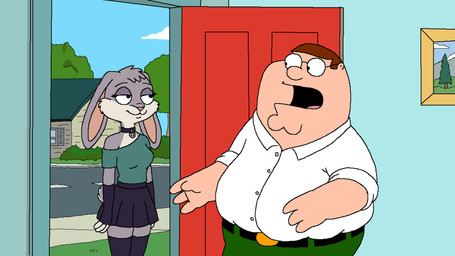 4_fingers anthro bottomwear building clothed clothed_anthro clothed_female clothed_human clothed_male clothing collar day door doorway duo female female_anthro fingerless_gloves fingers gloves handwear house inside legwear light_body light_skin looking_at_another male obese obese_human obese_male open_mouth outside overweight overweight_human overweight_male pose shocked skirt standing suburbs ircluzar family_guy holy_crap_lois_it's_x! peter_griffin violet_bunny human lagomorph leporid mammal rabbit 2026 absurd_res colored crossover detailed digital_media_(artwork) hi_res pixel_(artwork) shaded
