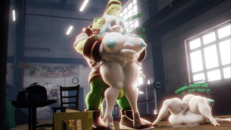 abdominal_bulge anthro big_breasts big_butt bodily_fluids breasts butt cum female genital_fluids green_body group huge_breasts huge_butt male male/female penetration sex standing standing_sex text trio white_body idiotboxangel glitch_productions sega smg4 sonic_the_hedgehog_(series) karen_(smg4) vector_the_crocodile crocodile crocodilian domestic_cat felid feline felis mammal reptile scalie 16:9 3d_(artwork) digital_media_(artwork) hi_res widescreen
