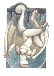 anthro breasts dangling eyeless female genitals hand_on_breast membrane_(anatomy) membranous_wings navel nipples non-mammal_breasts non-mammal_nipples nude pussy smile solo tail teeth upside_down white_body wings calolily capcom european_mythology monster_hunter mythology dragon flying_wyvern khezu mythological_creature mythological_scalie scalie western_dragon wyvern hi_res marker_(artwork) mixed_media pen_(artwork) traditional_media_(artwork)