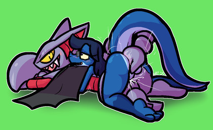 2_toes 3_toes anal anal_penetration anthro anthro_on_anthro anthro_penetrated anthro_penetrating anthro_penetrating_anthro balls big_butt black_wings blue_balls blue_body blue_penis blue_scales blush butt duo erection eye_roll eyewear eyewear_only feet from_behind_position genitals glasses glasses_only grey_eyewear grey_glasses grin hug larger_anthro larger_male larger_penetrated looking_at_another looking_back lying male male/male male_on_bottom male_on_top male_penetrated male_penetrating male_penetrating_male motion_lines nude on_bottom on_front on_top penetration penis pincers prone_bone_position purple_body purple_scales red_inner_ear scales sex size_difference smaller_anthro smaller_male smile speed_bump_position stinger tail tail_fetish tail_in_ass tail_insertion tail_play toes wearing_glasses wings yellow_eyes yellow_sclera ultilix nintendo pokemon ulti_(ultilix) generation_4_pokemon gliscor lizard pokemon_(species) reptile scalie 2025