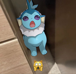 ambiguous_gender blue_body bodily_fluids emoji fangs feral open_mouth paws purple_eyes solo sweat tail teeth sarent_stuff nintendo pokemon eeveelution generation_1_pokemon pokemon_(species) vaporeon 2025 digital_media_(artwork) hi_res