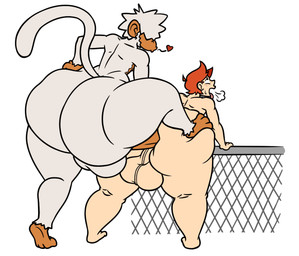 anal anal_penetration anthro anthro_penetrating backsack balls big_butt breath butt butt_grab duo eye_roll feet femboy freckles fur gate genitals hair hair_over_eyes hand_on_butt heart_symbol huge_butt human_on_anthro interspecies light_body light_skin looking_pleasured male male/male nude orange_body orange_hair orange_penis orange_skin penetration penis prehensile_feet sex simple_background thick_thighs toes tongue tongue_out white_background white_balls white_body white_fur white_hair wide_hips agrexoaxo haplorhine human mammal monkey primate