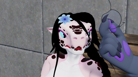 accessory anthro bench black_body black_claws black_fur blue_eyes blue_flower braided_hair braided_ponytail brown_body brown_hair brown_scales casual_nudity claws concrete_wall duo eyeshadow eyewear female flower flower_in_hair frown frowning_at_another fur furniture glasses hair hair_accessory looking_at_another makeup nude nude_anthro nude_female on_bench open_mouth pawpads pink_body pink_skin plant plated_scales ponytail purple_eyeshadow purple_pawpads red_mouth red_tongue removing_glasses scales sitting sitting_on_bench teeth tongue ventral_scales wall_(structure) white_body white_scales white_sclera white_skin wood wood_bench wood_furniture k'braid dvorakir_(modeler) nicoreda_(modeler) rhasakani sevan_(k'braid) dergodal kobold kyra_kobold scalie 16:9 3d_(artwork) blender_(artwork) blender_eevee_(artwork) digital_media_(artwork) hi_res widescreen trans_(lore) trans_woman_(lore)