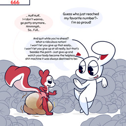 anthro balled_up_diaper clothed clothing diaper diaper_only duo feces fur male pooping profanity simple_background soiled_diaper soiling soiling_diaper text topless unclean_diaper used_diaper using_diaper wearing_diaper vladigaunt chikn_nuggit hawt_saus_(chikn_nuggit) iscream_(chikn_nuggit) lagomorph leporid mammal rabbit rodent sciurid tree_squirrel 1:1 comic digital_media_(artwork) english_text hi_res nonbinary_(lore)