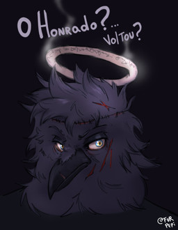 anthro male solo furpepi jujutsu_kaisen pillar_the_crow avian bird corvid oscine passerine absurd_res hi_res