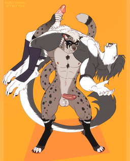 abs anthro aroused aroused_by_another aroused_face aroused_male aroused_smile balls barazoku biceps big_muscles big_pecs big_penis black_clothing black_mask body_hair brown_body brown_fur carrying_another carrying_partner chest_hair chest_tuft claws clenched_teeth clothing competition defeat defeat_sex defeated dominant dominant_anthro dominant_male domination/submission duo erection fondling_penis fur genitals glans grappling grey_body grey_fur grin grope hair hand_on_penis handjob holding_erection holding_penis humanoid_genitalia humanoid_penis looking_pleasured lucha_libre_mask luchador male male/male manhandling manly markings mask masked_male mohawk muscular muscular_anthro muscular_arms muscular_male muscular_thighs nipples orange_background pecs penile penis penis_grab penis_squeeze purple_clothing roughhousing rubbing_penis secretly_loves_it sex sexual_competition sexual_fight simple_background smile smirk smug smug_expression smug_eyes smug_face smug_grin sports_mask sportswear spots spotted_body spotted_fur spotted_markings spotted_tail standing stroking_penis submissive submissive_anthro submissive_male tail tail_markings taunting taunting_partner teasing teasing_partner teeth thick_arms thick_thighs tough_guy tuft wearing_mask white_body white_fur wrestler wrestler_costume wrestlers wrestling wrestling_clothing wrestling_mask wrestling_match wrestling_outfit rustymiko ty_(tybern) felid mammal pantherine sergal snow_leopard hi_res