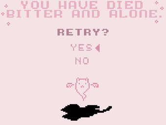 game_over gameplay_mechanics simple_background solo text crookedtrees ghost spirit 2012 2_frame_animation animated digital_media_(artwork) low_res pixel_(artwork) pixel_animation