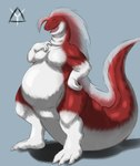 ambiguous_gender andromorph belly big_belly digitigrade eyes_closed fin intersex overweight pecs solo tail covenant_(artist) telsynn_(covenant) eel fish marine absurd_res hi_res