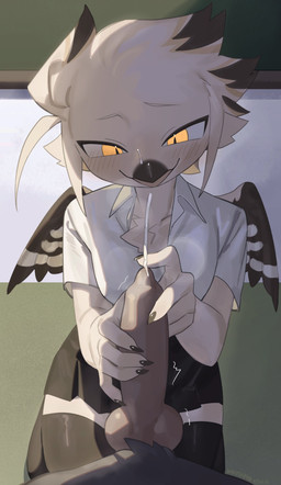 5_fingers animal_genitalia animal_penis anthro beak biped blush bottomwear breasts canine_genitalia canine_penis claws clothed clothed_anthro clothed_female clothing duo erection faceless_anthro faceless_character faceless_male female finger_claws fingers front_view fully_clothed fully_clothed_anthro fully_clothed_female genitals hair inside knot looking_at_viewer male non-mammal_breasts nude nude_anthro nude_male one_eye_closed penis smile tongue tongue_out topwear white_body white_hair wings yellow_eyes kaltespur lorenzo_(royluna) avian bird bucerotiform hoopoe 2025 absurd_res digital_media_(artwork) hi_res