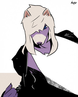 alternative_fashion anthro bangs black_clothing blue_eyes clothing covering covering_eyes covering_face freckled_face freckles fur hair jacket leather leather_clothing leather_jacket leather_topwear long_hair looking_at_viewer markings multicolored_body multicolored_fur one_eye_visible purple_body purple_fur side_swept_bangs simple_background solo topwear white_background white_body white_fur borealhao lamapola vinea_(lamapola) domestic_ferret mammal mustelid musteline true_musteline weasel absurd_res bust_portrait digital_drawing_(artwork) digital_media_(artwork) hi_res portrait signature genderfluid_(lore) nonbinary_(lore)